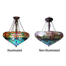 Load image into Gallery viewer, RADIANCE goods Dragonfly-Style 3 Light Inverted Ceiling Pendant 24&quot; Shade
