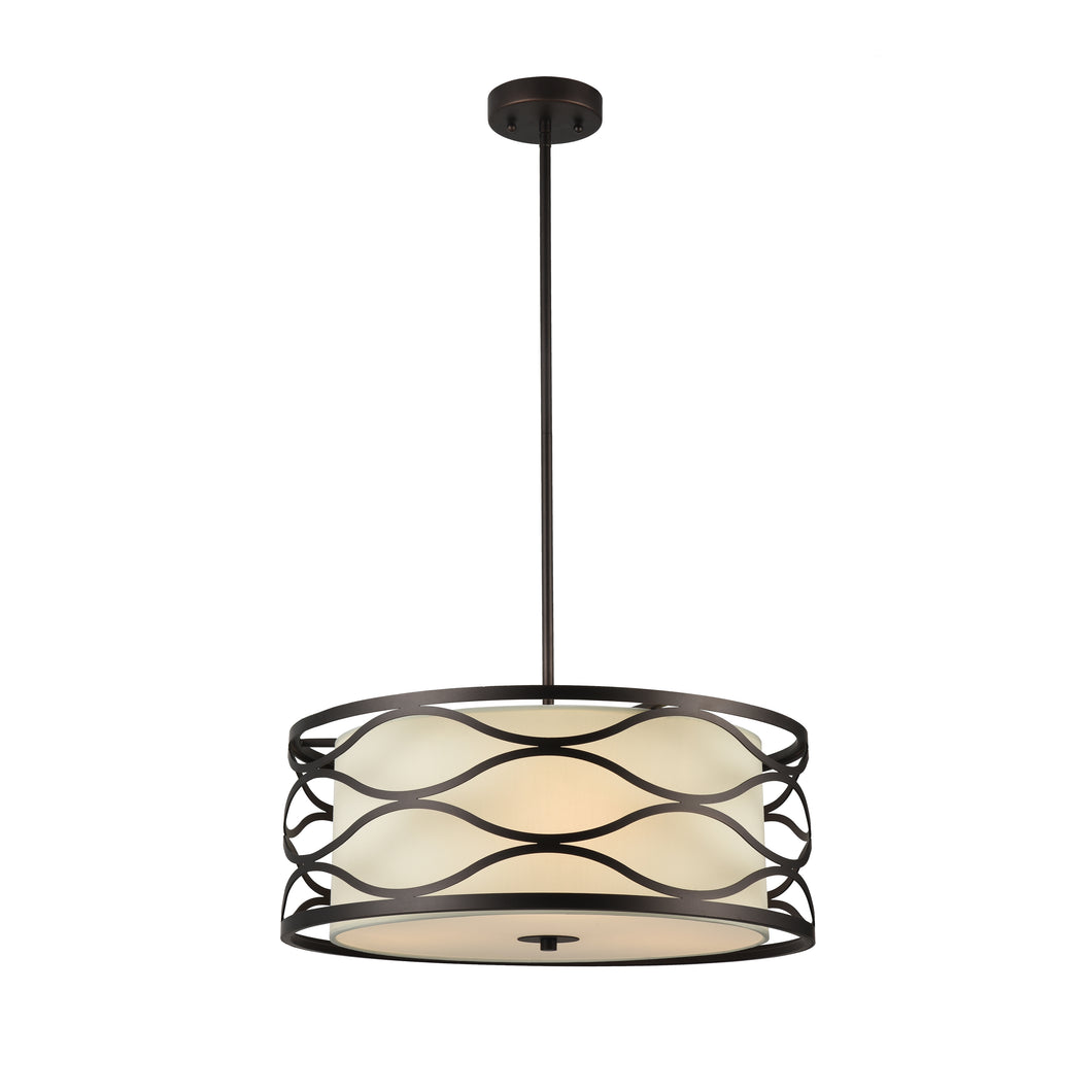 RADIANCE goods Transitional 3 Light Rubbed Bronze Ceiling Pendant 20