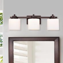 Load image into Gallery viewer, RADIANCE goods 3 Light Rubbed Bronze Finish Bath Vanity Fixture 24&quot; Wide
