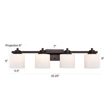 Load image into Gallery viewer, RADIANCE goods 4 Light Rubbed Bronze Finish Bath Vanity Fixture 33&quot; Wide
