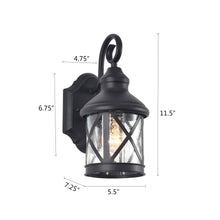 Load image into Gallery viewer, RADIANCE goods 1 Light Black Outdoor Wall Sconce 11&quot; Tall
