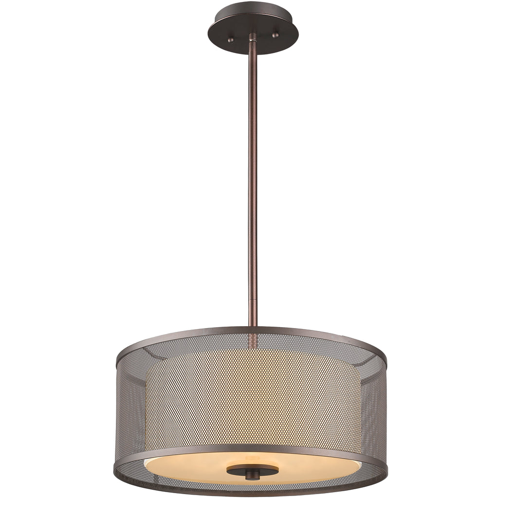 RADIANCE goods Transitional 3 Light Rubbed Bronze Ceiling Pendant 15