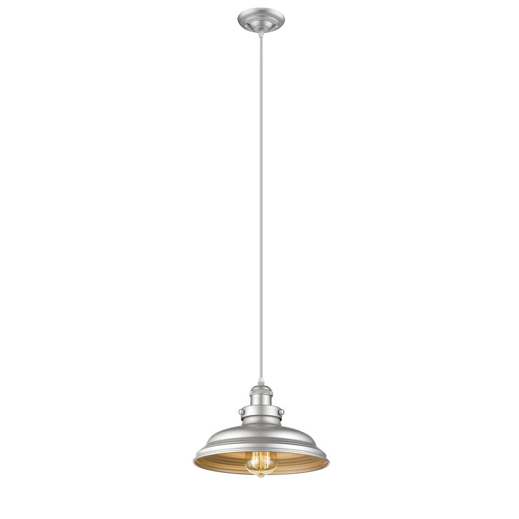 RADIANCE goods Industrial-Style 1 Light Silver Painted Ceiling Pendant 10