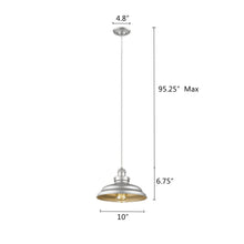 Load image into Gallery viewer, RADIANCE goods Industrial-Style 1 Light Silver Painted Ceiling Pendant 10&quot; Wide
