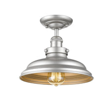 Load image into Gallery viewer, RADIANCE goods 1 Light Silver Painted Semi-Flush Ceiling Mount 10&quot; Wide
