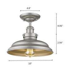 Load image into Gallery viewer, RADIANCE goods 1 Light Silver Painted Semi-Flush Ceiling Mount 10&quot; Wide
