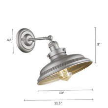 Load image into Gallery viewer, RADIANCE goods 1 Light Silver Painted Indoor Wall Sconce 10&quot; Wide
