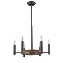 Load image into Gallery viewer, RADIANCE goods Industrial 6 Light Rubbed Bronze Ceiling Pendant 20&quot; Wide
