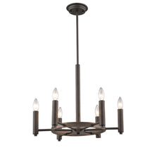 Load image into Gallery viewer, RADIANCE goods Industrial 6 Light Rubbed Bronze Ceiling Pendant 20&quot; Wide
