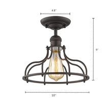 Load image into Gallery viewer, RADIANCE goods 1 Light Rubbed Bronze Semi-Flush Ceiling Mount 10&quot; Wide
