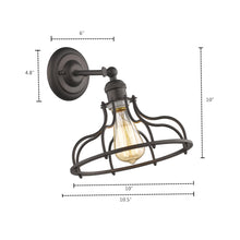 Load image into Gallery viewer, RADIANCE goods 1 Light Oil Rubbed Bronze Indoor Wall Sconce 10&quot; Wide
