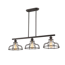 Load image into Gallery viewer, RADIANCE goods Industrial 3 Light Rubbed Bronze Island Pendant 37&quot; Wide
