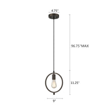 Load image into Gallery viewer, RADIANCE goods Industrial 1 Light Rubbed Bronze Ceiling Pendant 9&quot; Wide
