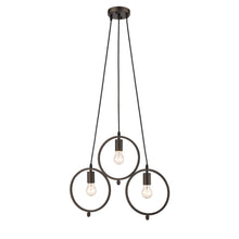 Load image into Gallery viewer, RADIANCE goods Industrial 3 Light Rubbed Bronze Ceiling Pendant 21.5&quot; Wide
