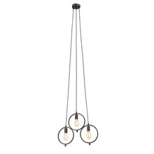 Load image into Gallery viewer, RADIANCE goods Industrial 3 Light Rubbed Bronze Ceiling Pendant 21.5&quot; Wide
