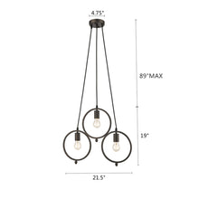 Load image into Gallery viewer, RADIANCE goods Industrial 3 Light Rubbed Bronze Ceiling Pendant 21.5&quot; Wide
