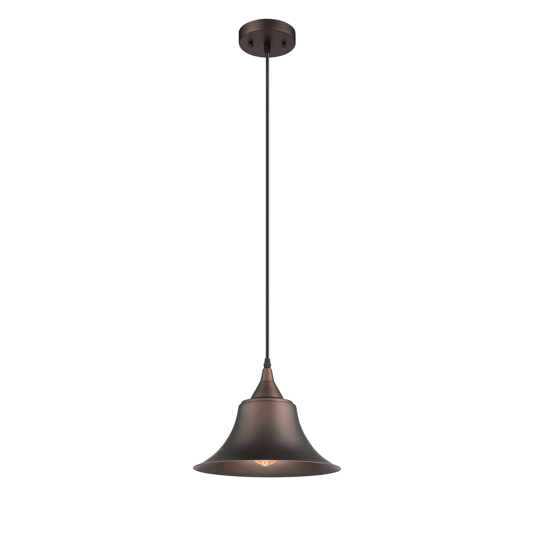 RADIANCE goods Industrial 1 Light Rubbed Bronze Ceiling Pendant 11.5