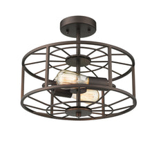 Load image into Gallery viewer, RADIANCE goods 2 Light Rubbed Bronze Semi-Flush Ceiling Mount 14&quot; Wide
