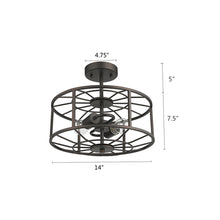 Load image into Gallery viewer, RADIANCE goods 2 Light Rubbed Bronze Semi-Flush Ceiling Mount 14&quot; Wide
