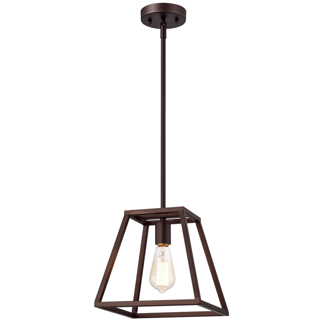 RADIANCE goods Industrial 1 Light Rubbed Bronze Ceiling Pendant 10