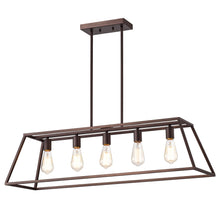Load image into Gallery viewer, RADIANCE goods Industrial 5 Light Oil Rubbed Bronze Island Pendant 38&quot; Wide

