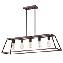 Load image into Gallery viewer, RADIANCE goods Industrial 5 Light Oil Rubbed Bronze Island Pendant 38&quot; Wide

