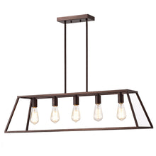 Load image into Gallery viewer, RADIANCE goods Industrial 5 Light Oil Rubbed Bronze Island Pendant 38&quot; Wide
