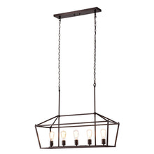 Load image into Gallery viewer, RADIANCE goods Industrial 5 Light Oil Rubbed Bronze Island Pendant 36&quot; Wide
