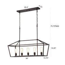 Load image into Gallery viewer, RADIANCE goods Industrial 5 Light Oil Rubbed Bronze Island Pendant 36&quot; Wide
