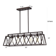 Load image into Gallery viewer, RADIANCE goods Industrial 5 Light Oil Rubbed Bronze Island Pendant 35&quot; Wide
