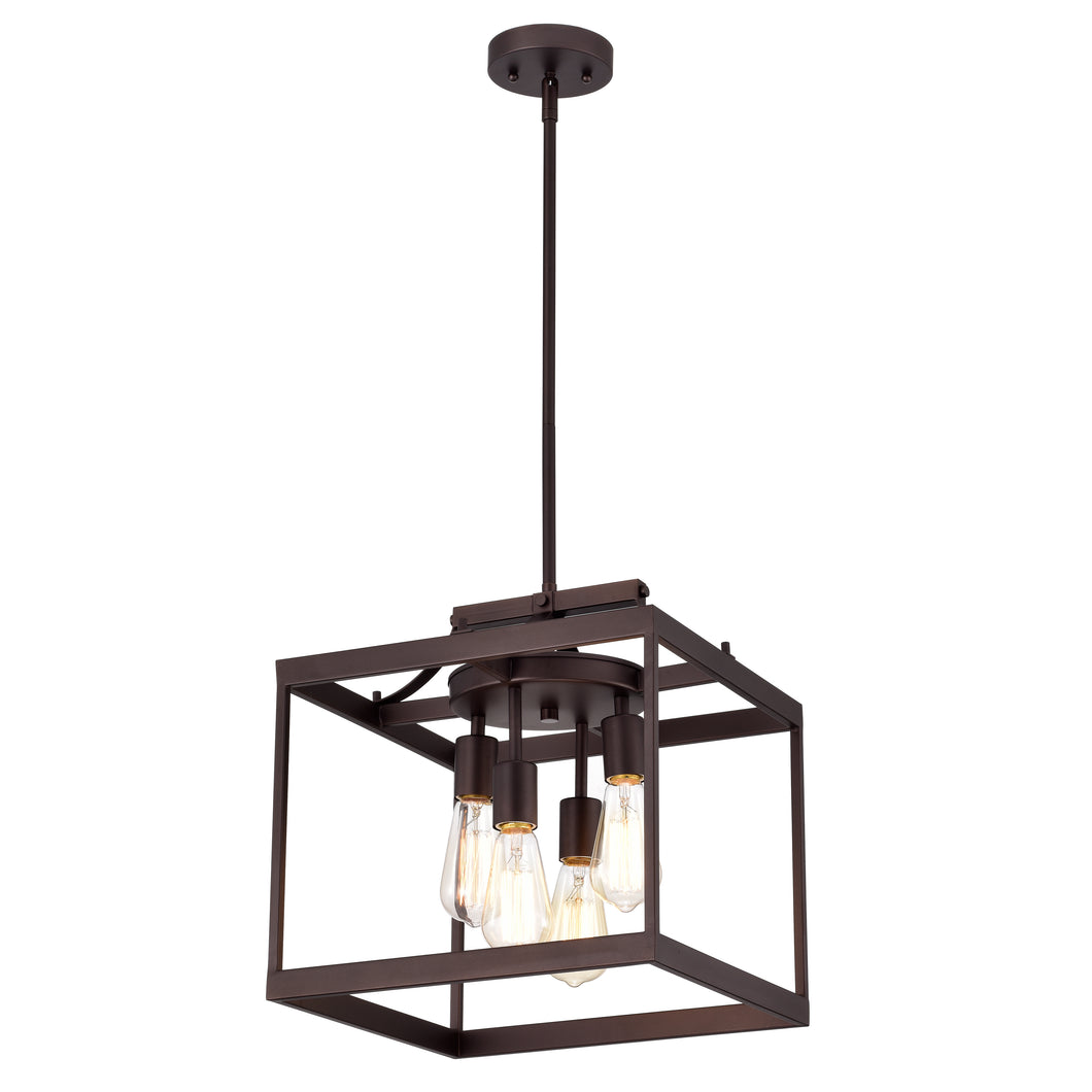 RADIANCE goods Industrial 4 Light Rubbed Bronze Ceiling Pendant 15