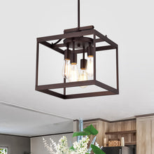 Load image into Gallery viewer, RADIANCE goods Industrial 4 Light Rubbed Bronze Ceiling Pendant 15&quot; Wide

