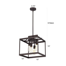 Load image into Gallery viewer, RADIANCE goods Industrial 4 Light Rubbed Bronze Ceiling Pendant 15&quot; Wide
