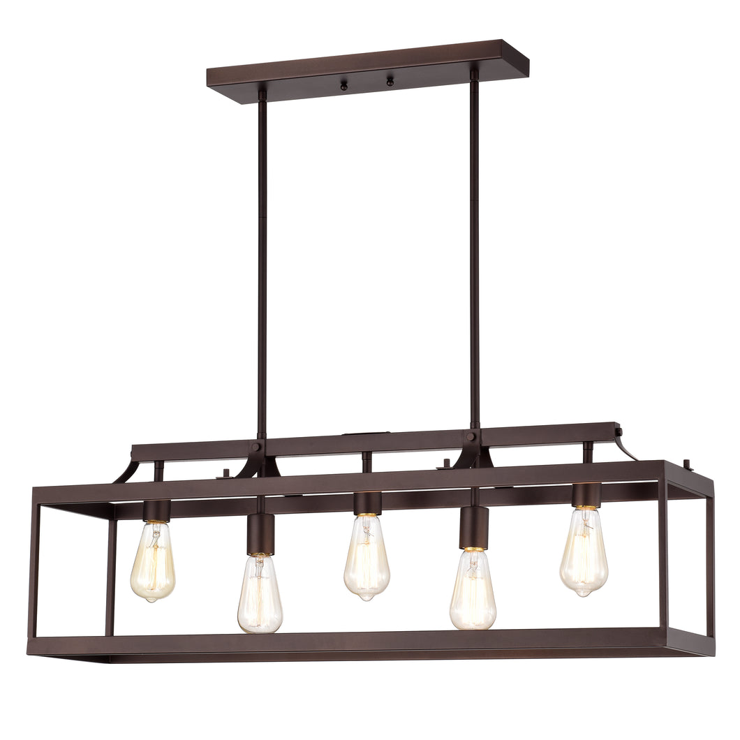 RADIANCE goods Industrial 5 Light Oil Rubbed Bronze Island Pendant 36