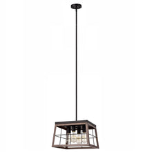 Load image into Gallery viewer, RADIANCE goods Industrial 4 Light Ancient Wood Ceiling Pendant 16&quot; Wide
