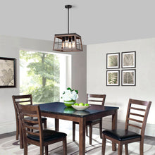 Load image into Gallery viewer, RADIANCE goods Industrial 4 Light Ancient Wood Ceiling Pendant 16&quot; Wide
