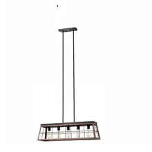 Load image into Gallery viewer, RADIANCE goods Industrial 5 Light Ancient Wood Island Pendant 35&quot; Wide
