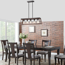 Load image into Gallery viewer, RADIANCE goods Industrial 5 Light Ancient Wood Island Pendant 35&quot; Wide
