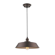 Load image into Gallery viewer, RADIANCE goods Industrial 1 Light Rubbed Bronze Ceiling Pendant 14&quot; Wide
