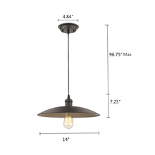 Load image into Gallery viewer, RADIANCE goods Industrial 1 Light Rubbed Bronze Ceiling Pendant 14&quot; Wide
