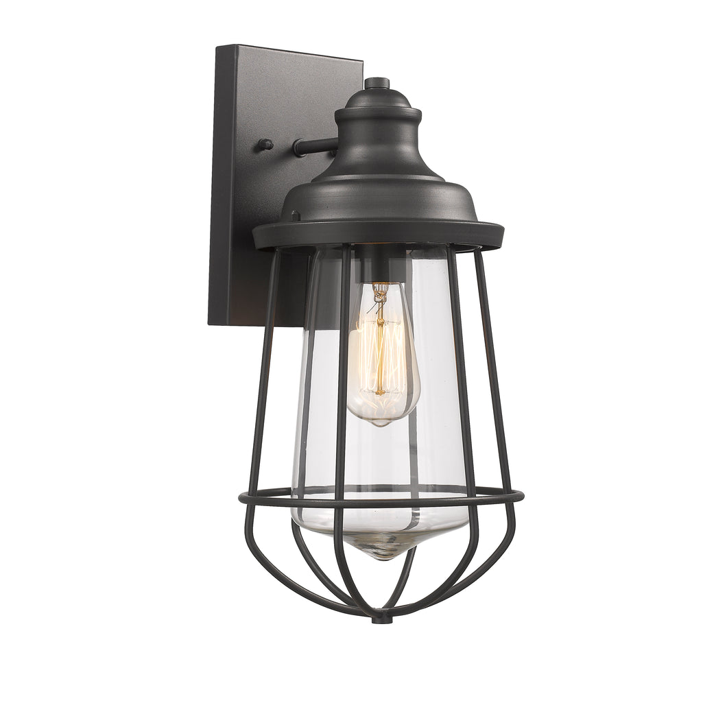 RADIANCE goods 1 Light Textured Black Outdoor/Indoor Wall Sconce 16