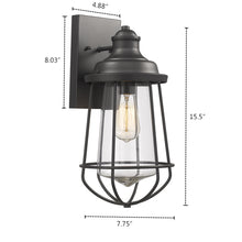 Load image into Gallery viewer, RADIANCE goods 1 Light Textured Black Outdoor/Indoor Wall Sconce 16&quot; Tall
