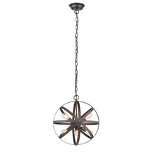 Load image into Gallery viewer, RADIANCE goods Industrial 6 Light Rubbed Bronze Ceiling Pendant 17&quot; Wide

