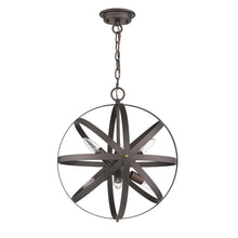 Load image into Gallery viewer, RADIANCE goods Industrial 6 Light Rubbed Bronze Ceiling Pendant 17&quot; Wide
