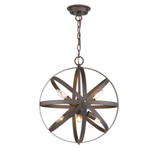 Load image into Gallery viewer, RADIANCE goods Industrial 6 Light Rubbed Bronze Ceiling Pendant 17&quot; Wide
