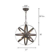 Load image into Gallery viewer, RADIANCE goods Industrial 6 Light Rubbed Bronze Ceiling Pendant 17&quot; Wide

