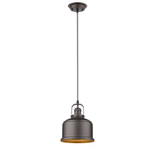 Load image into Gallery viewer, RADIANCE goods Industrial 1 Light Rubbed Bronze Ceiling Pendant 8&quot; Wide
