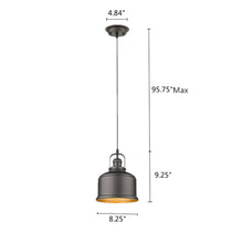 Load image into Gallery viewer, RADIANCE goods Industrial 1 Light Rubbed Bronze Ceiling Pendant 8&quot; Wide
