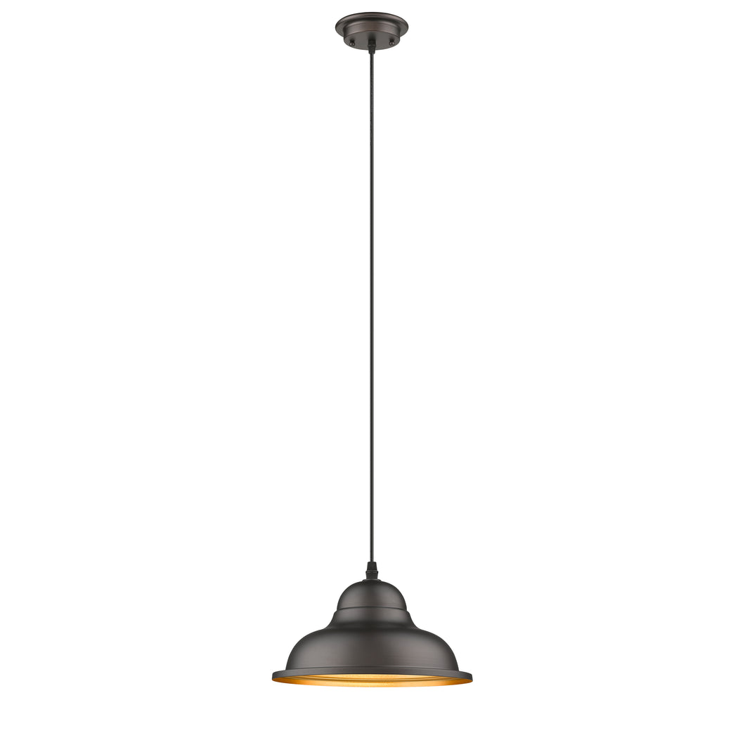 RADIANCE goods Industrial 1 Light Rubbed Bronze Ceiling Pendant 10