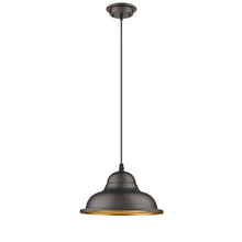 Load image into Gallery viewer, RADIANCE goods Industrial 1 Light Rubbed Bronze Ceiling Pendant 10&quot; Wide
